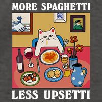 More Spaghetti Less Upsetti Funny Cute Cat Saying Quote Vector Backpack