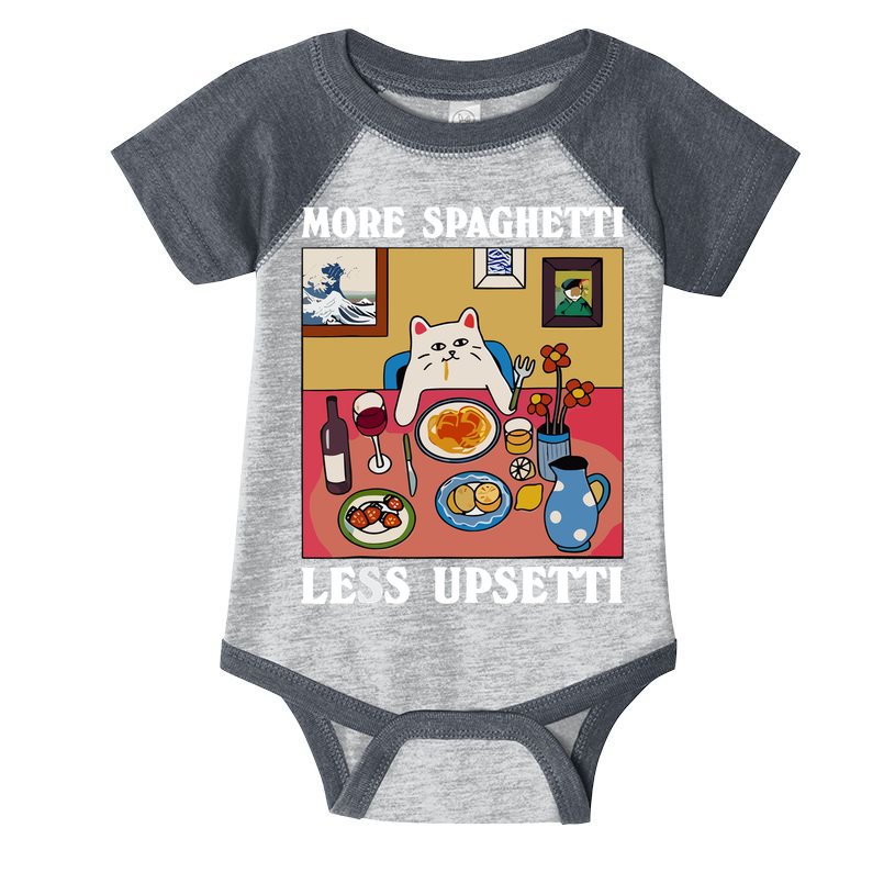 More Spaghetti Less Upsetti Funny Cute Cat Saying Quote Infant Baby Jersey Bodysuit
