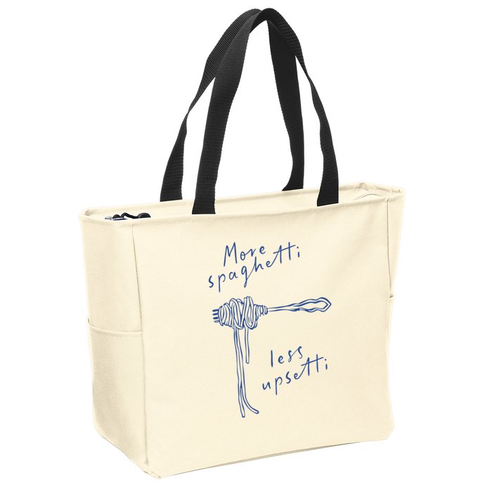 More Spaghetti Less Upsetti Zip Tote Bag