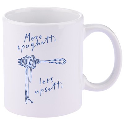 More Spaghetti Less Upsetti 11oz C Handle Ceramic Mug