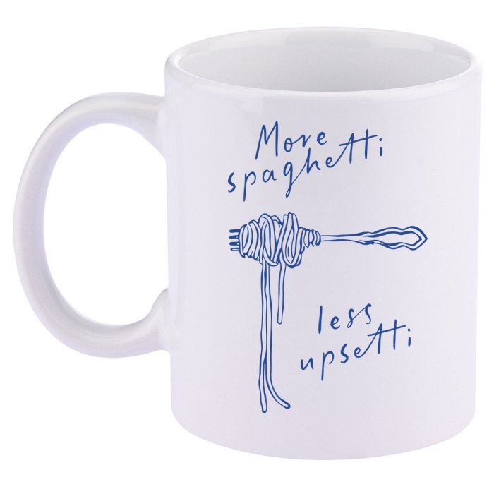 More Spaghetti Less Upsetti 11oz C Handle Ceramic Mug