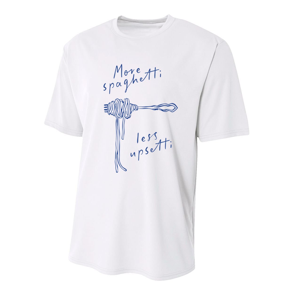 More Spaghetti Less Upsetti Youth Performance Sprint T-Shirt