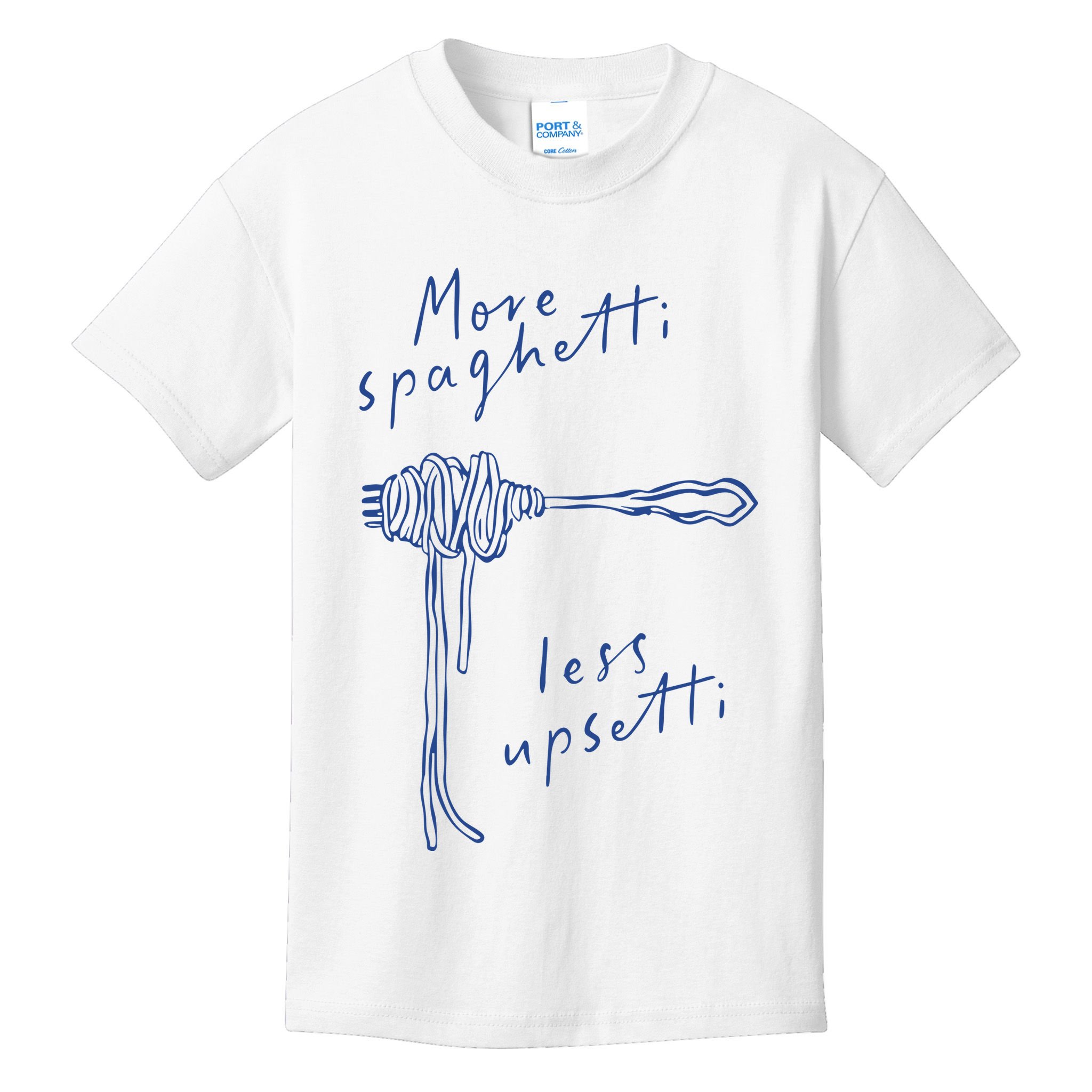 More Spaghetti Less Upsetti Kids T-Shirt