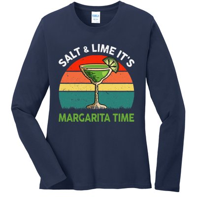 Margaritashirt Salt Lime Margarita Time Funny Cinco De Mayo Ladies Long Sleeve Shirt