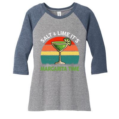 Margaritashirt Salt Lime Margarita Time Funny Cinco De Mayo Women's Tri-Blend 3/4-Sleeve Raglan Shirt