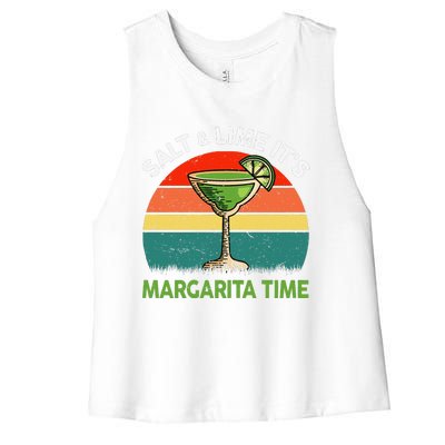 Margaritashirt Salt Lime Margarita Time Funny Cinco De Mayo Women's Racerback Cropped Tank