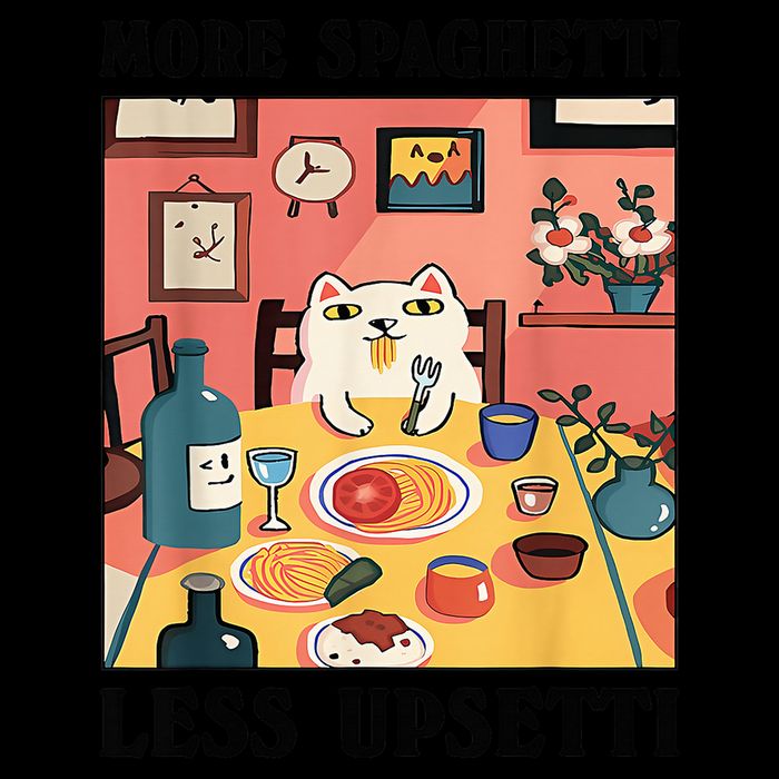 More Spaghetti Less Upsetti Cat Eating Spaghetti 16oz Travel Tumbler
