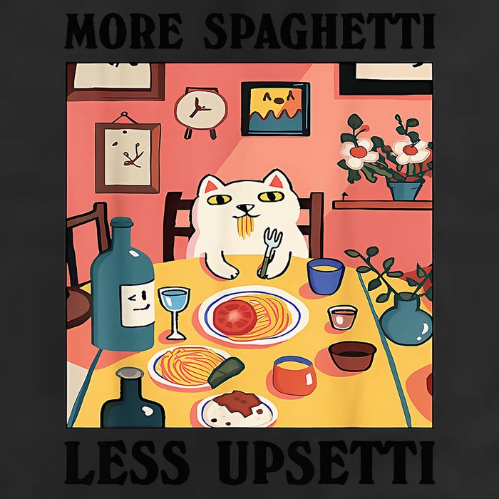 More Spaghetti Less Upsetti Cat Eating Spaghetti 25L Jumbo Tote