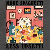 More Spaghetti Less Upsetti Cat Eating Spaghetti Vector Backpack