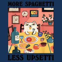 More Spaghetti Less Upsetti Cat Eating Spaghetti Infant Baby Jersey Bodysuit