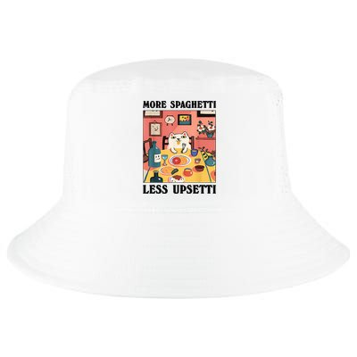 More Spaghetti Less Upsetti Cat Eating Spaghetti Cool Comfort Performance Bucket Hat