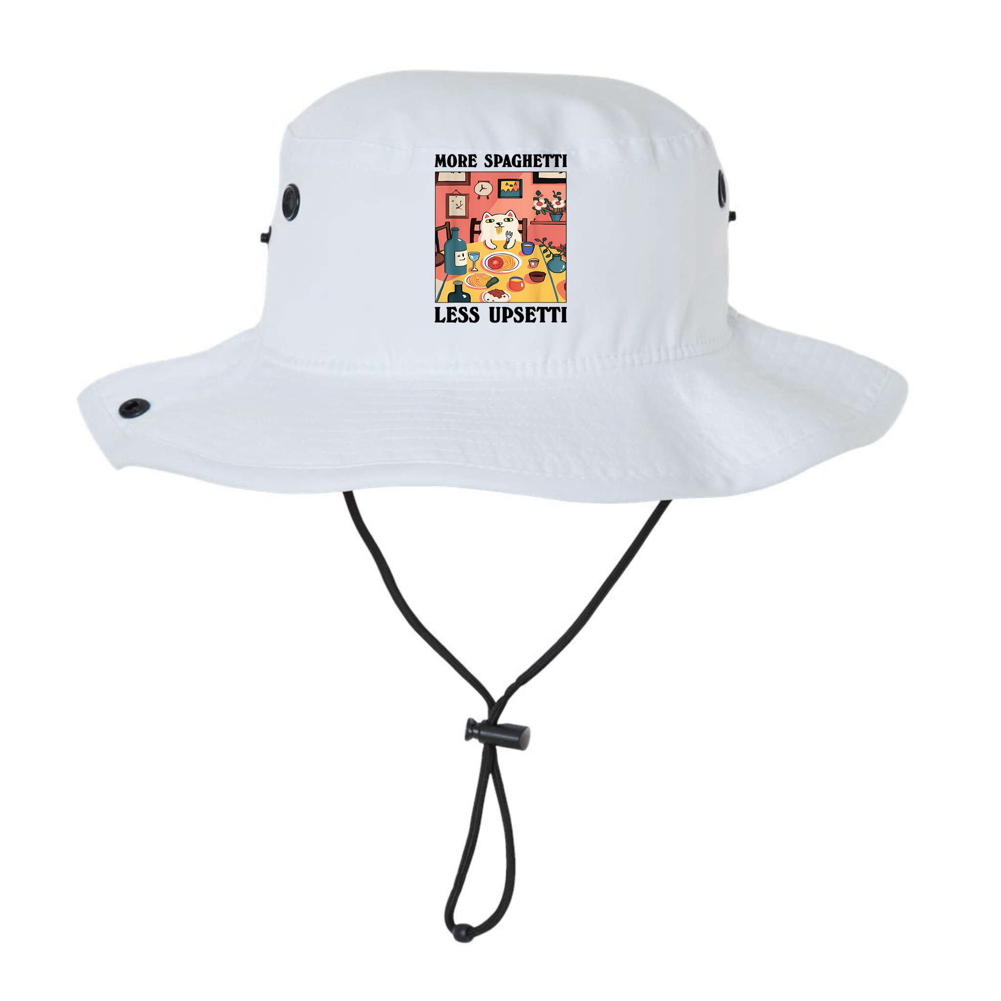 More Spaghetti Less Upsetti Cat Eating Spaghetti Bucket Hat
