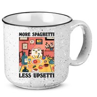 More Spaghetti Less Upsetti Cat Eating Spaghetti 15oz Campfire Ceramic Mug