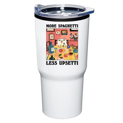 More Spaghetti Less Upsetti Cat Eating Spaghetti Tumbler