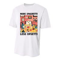 More Spaghetti Less Upsetti Cat Eating Spaghetti Youth Performance Sprint T-Shirt
