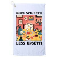 More Spaghetti Less Upsetti Cat Eating Spaghetti Golf Towel