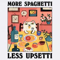 More Spaghetti Less Upsetti Cat Eating Spaghetti Golf Towel