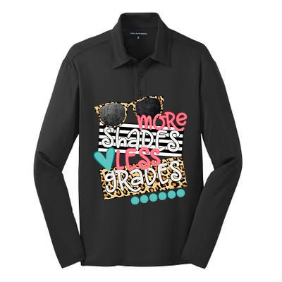 More Shades Less Grades Happy Last Day Of School Goodbye School Hello Summer Silk Touch Performance Long Sleeve Polo