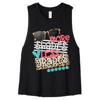 More Shades Less Grades Happy Last Day Of School Goodbye School Hello Summer Women's Racerback Cropped Tank