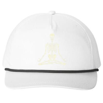 Meditating Skeleton Lotus Yoga Zen Balance Halloween Costume Snapback Five-Panel Rope Hat