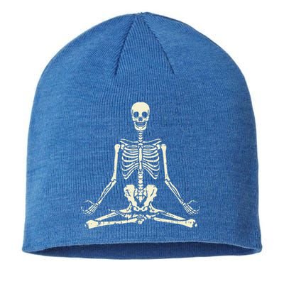 Meditating Skeleton Lotus Yoga Zen Balance Halloween Costume Sustainable Beanie