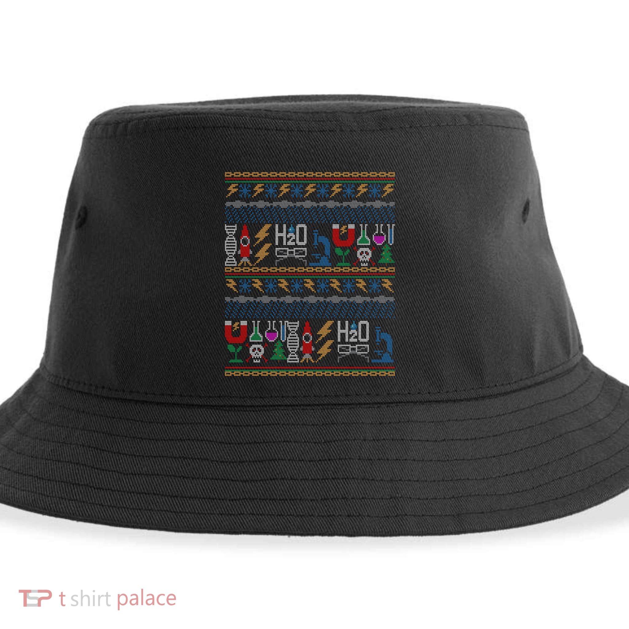 Merry Sciencemas Lab Scientist Ugly Christmas Sweater Gift Sustainable Bucket Hat