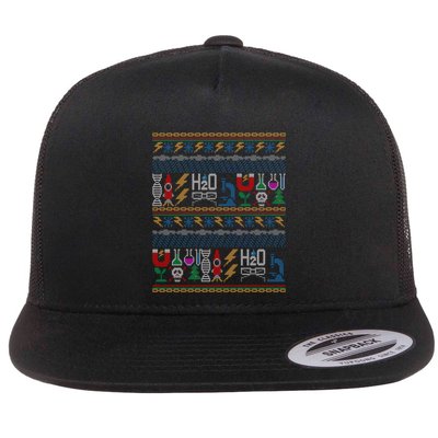 Merry Sciencemas Lab Scientist Ugly Christmas Sweater Gift Flatbill Hat