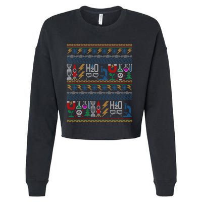 Merry Sciencemas Lab Scientist Ugly Christmas Sweater Gift Cropped Pullover Crew