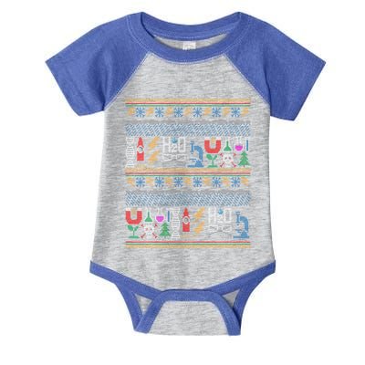 Merry Sciencemas Lab Scientist Ugly Christmas Sweater Gift Infant Baby Jersey Bodysuit