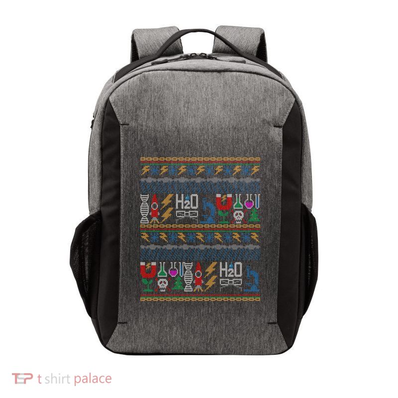 Merry Sciencemas Lab Scientist Ugly Christmas Sweater Gift Vector Backpack