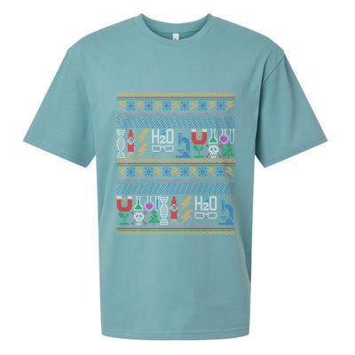 Merry Sciencemas Lab Scientist Ugly Christmas Sweater Gift Sueded Cloud Jersey T-Shirt