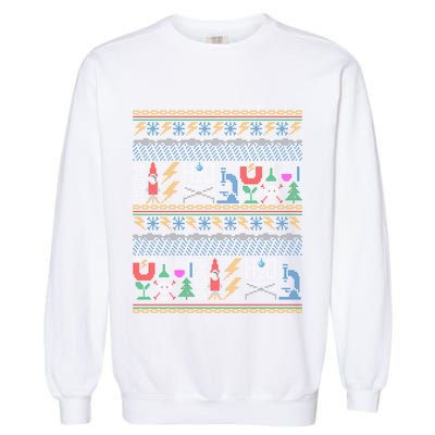 Merry Sciencemas Lab Scientist Ugly Christmas Sweater Gift Garment-Dyed Sweatshirt