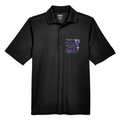 My Sister Lives In Heaven Memorial Quotes Brother Sis Men's Origin Performance Pique Polo