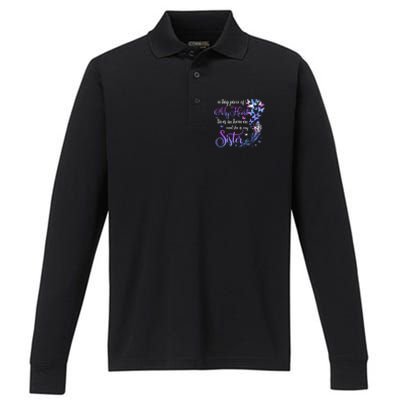 My Sister Lives In Heaven Memorial Quotes Brother Sis Performance Long Sleeve Polo