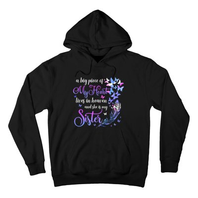 My Sister Lives In Heaven Memorial Quotes Brother Sis Hoodie