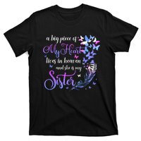 My Sister Lives In Heaven Memorial Quotes Brother Sis T-Shirt