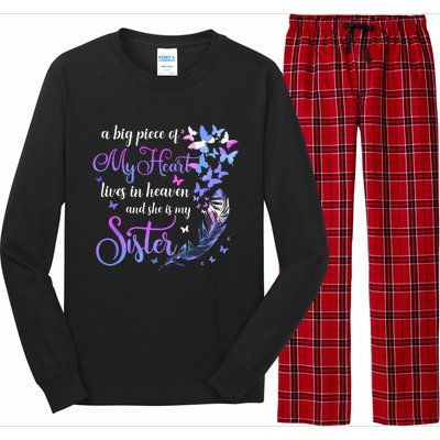 My Sister Lives In Heaven Memorial Quotes Brother Sis Long Sleeve Pajama Set