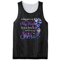 My Sister Lives In Heaven Memorial Quotes Brother Sis Mesh Reversible Basketball Jersey Tank