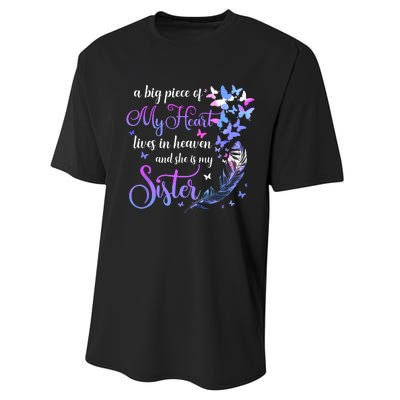 My Sister Lives In Heaven Memorial Quotes Brother Sis Performance Sprint T-Shirt