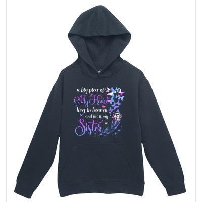 My Sister Lives In Heaven Memorial Quotes Brother Sis Urban Pullover Hoodie