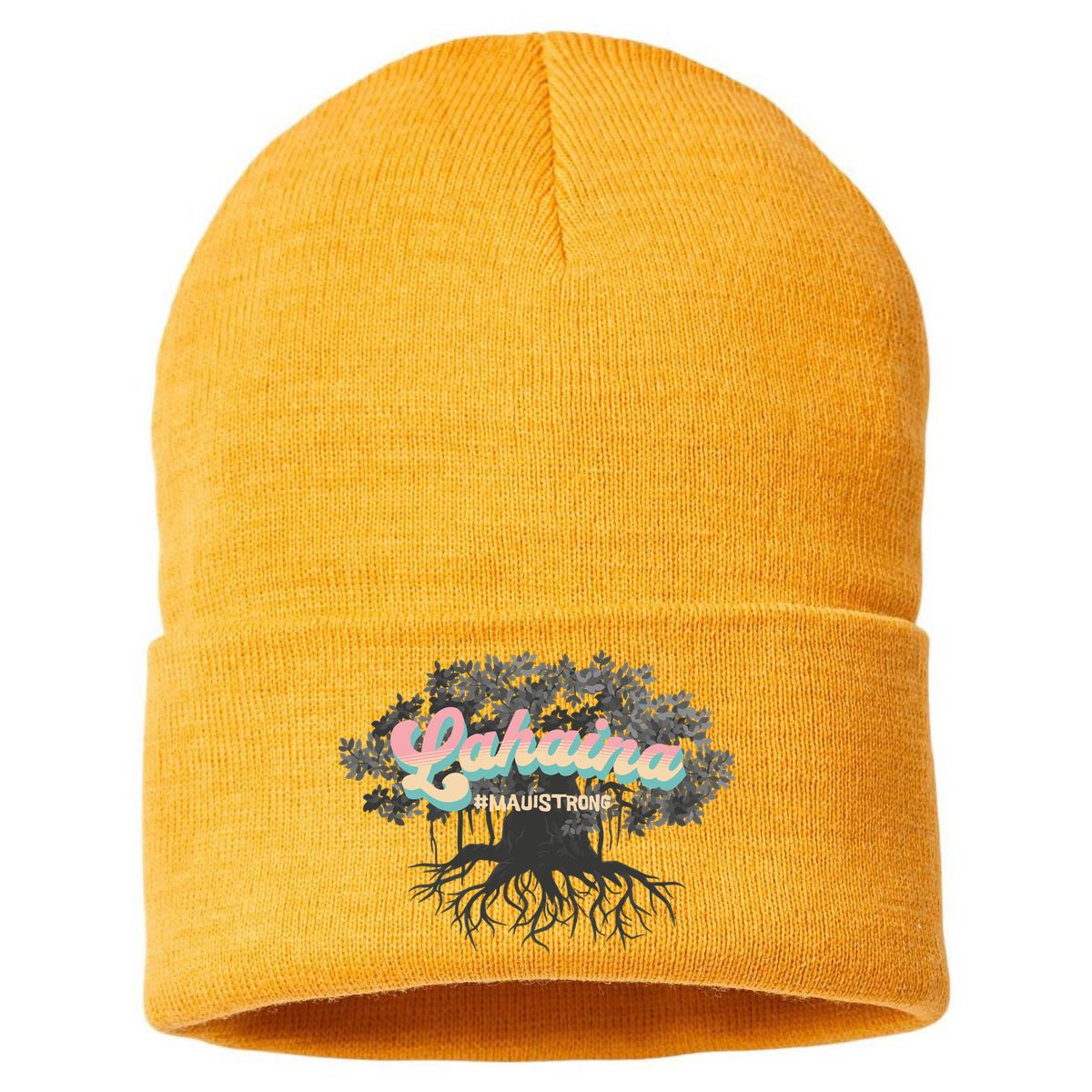 Maui Strong Lahaina Support Banyan Lahaina Hawaii Sustainable Knit Beanie