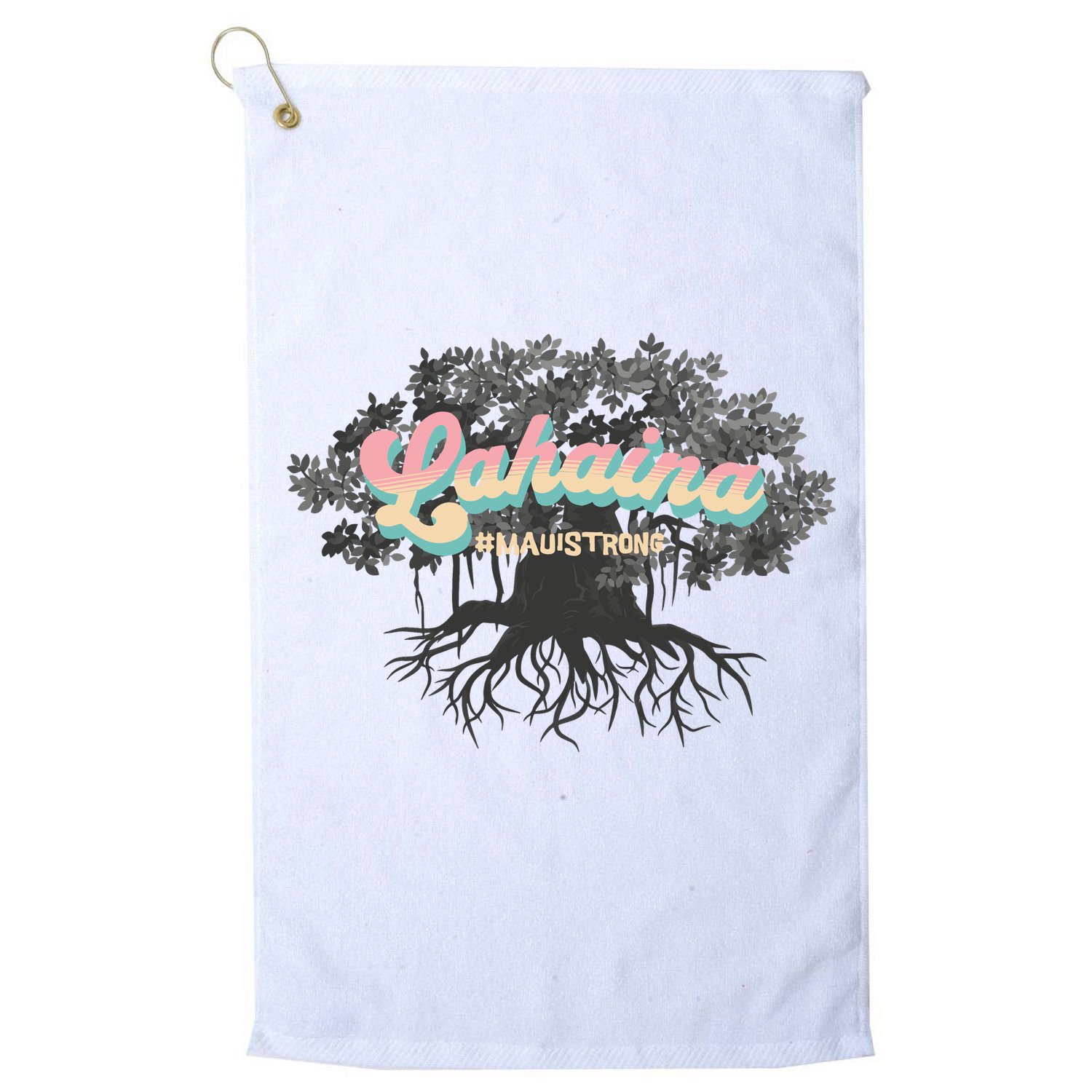 Maui Strong Lahaina Support Banyan Lahaina Hawaii Golf Towel
