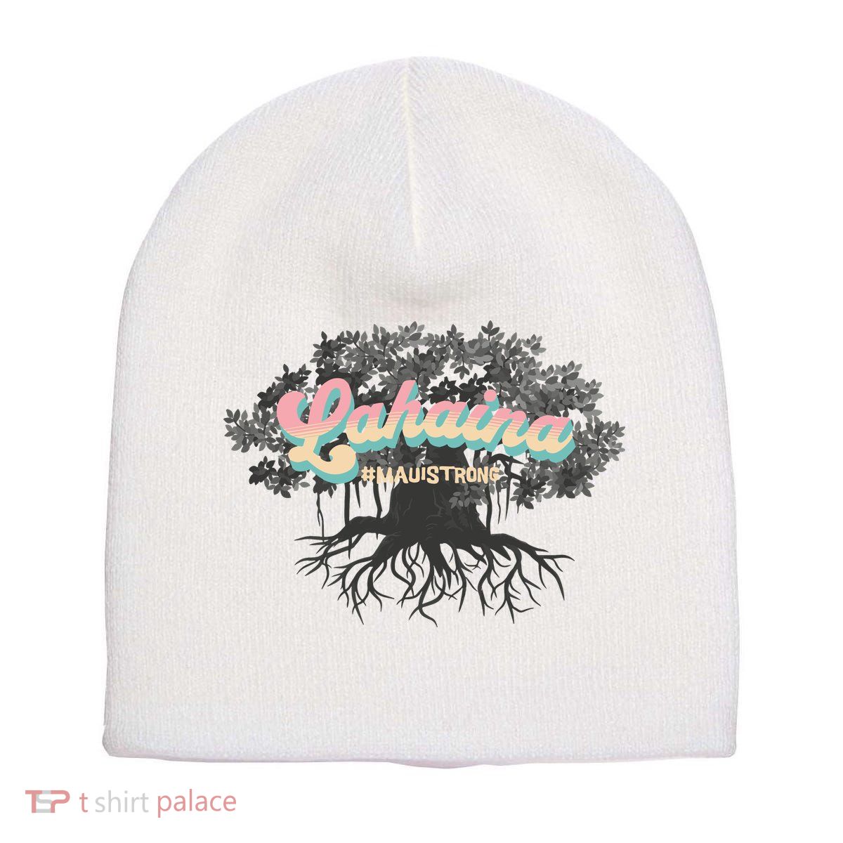 Maui Strong Lahaina Support Banyan Lahaina Hawaii Short Acrylic Beanie