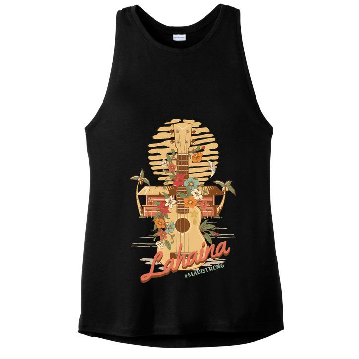 Maui Strong Lahaina Support Lahaina Hawaii Ladies PosiCharge Tri-Blend Wicking Tank