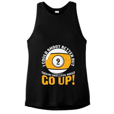 My Skill Level Would Go Up Billiards Dad Gift For Father’s Day Ladies PosiCharge Tri-Blend Wicking Tank