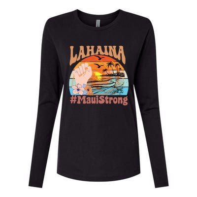 Maui Strong Lahaina Banyan Tree Maui Hawaii Shoreline Womens Cotton Relaxed Long Sleeve T-Shirt