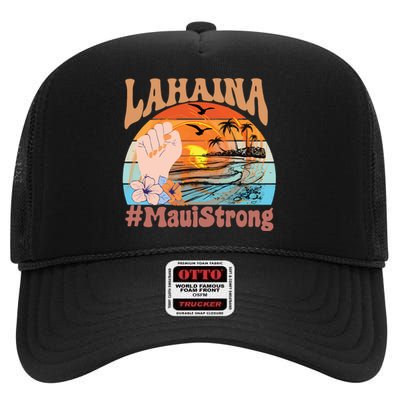 Maui Strong Lahaina Banyan Tree Maui Hawaii Shoreline High Crown Mesh Back Trucker Hat