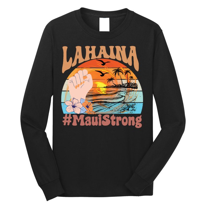 Maui Strong Lahaina Banyan Tree Maui Hawaii Shoreline Long Sleeve Shirt