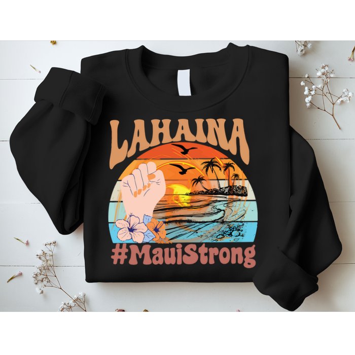 Maui Strong Lahaina Banyan Tree Maui Hawaii Shoreline Sweatshirt