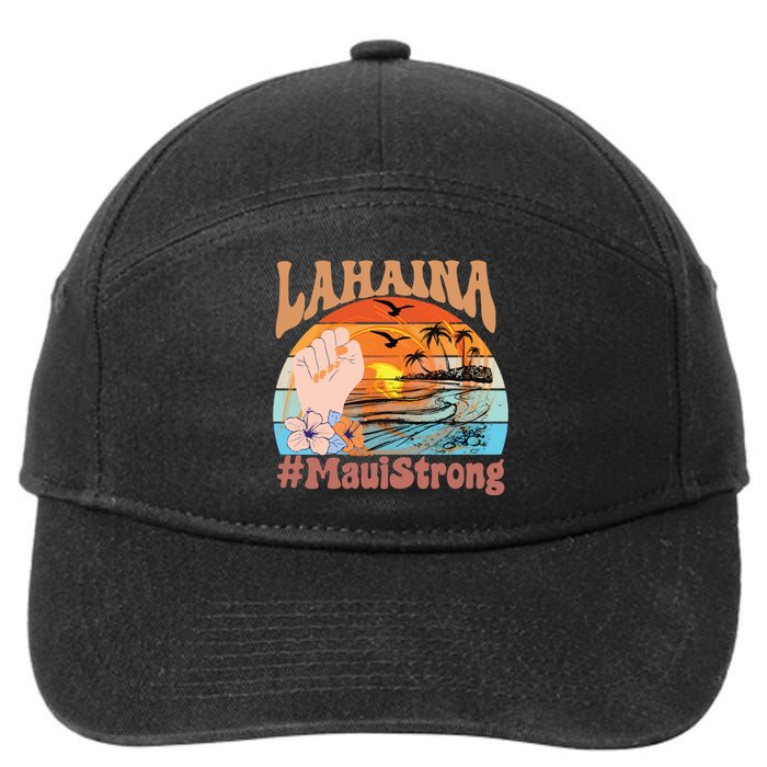 Maui Strong Lahaina Banyan Tree Maui Hawaii Shoreline 7-Panel Snapback Hat